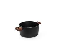 Woll Eco Logic QXR - Olla de 24 cm de diámetro, 14 cm de alto, 4,5 litros, con 2 asas laterales de madera, apta para todo tipo de cocinas, sin PFAS, revestimiento antiadherente, aluminio fundido, apto