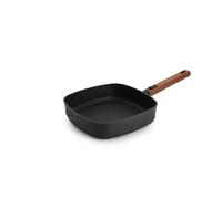 Woll Eco Logic QXR - Sartén cuadrada (inductiva, 24 x 24 cm, 6 cm de alto, con mango de madera sostenible extraíble, apta para todo tipo de cocinas, sin PFAS, revestimiento antiadherente, aluminio