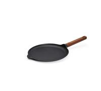 Woll Eco Logic QXR - Sartén para crepes (inductiva, diámetro de 26 cm, con mango de madera firme y sostenible, apta para todo tipo de cocinas, libre de PFAS, revestimiento antiadherente, aluminio
