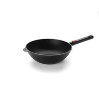 Woll Eco Logic QXR - Sartén para wok y agitador (inductiva, diámetro de 28 cm, 10 cm de alto, con mango extraíble, apta para todo tipo de cocinas, sin PFAS, aluminio fundido, apto para horno, color