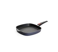 Sartén de hierro fundido rectangular "Woll Diamond Lite" con estrías: mango desmontable, apta para todos los tipos de cocinas, incluyendo inducción, 28 x 28 cm, 4 cm de alto