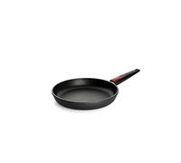 Woll Sartén plana Nowo Titanium, 28 cm de diámetro, 5 cm de alto, con asa extraíble, adecuada para cerámica, gas, electricidad, halógeno, no apta para inducción, aluminio fundido, revestimiento antiadherente