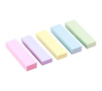 WOLMIK 500 notas adhesivas pastel (78 x 22 mm) - Coloridos blocs adhesivos extraíbles en azul, rosa, verde, amarillo, morado | Juego de 5 blocs (100 hojas cada uno) | Oficina, hogar y escuela