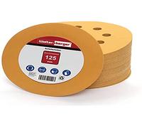 Woltersberger® 50 piezas Papel de lija de 125 mm | Papeles de Lija Abrasivos con 8 Agujeros para Lijadora Excéntrica | grano P240 oro | para un lijado óptimo, versátil