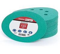 Woltersberger® 50 piezas Papel de lija de 125 mm | Papeles de Lija Abrasivos con 8 Agujeros para Lijadora Excéntrica | grano P400 verde | para un lijado óptimo, versátil