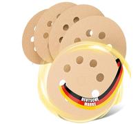 Woltersberger® 50 piezas Papel de lija de 125 mm | Papeles de Lija Abrasivos con 8 Agujeros para Lijadora Excéntrica | grano P40 oro | para un lijado óptimo, versátil…