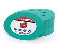 Woltersberger® 50 piezas Papel de lija de 125 mm | Papeles de Lija Abrasivos con 8 Agujeros para Lijadora Excéntrica | grano P80 verde | para un lijado óptimo, versátil