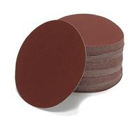 Woltersberger® 50 piezas Papel de lija de 150 mm | Papeles de Lija Abrasivos sin Agujeros para Lijadora Excéntrica | grano P60 rojo | para un lijado óptimo, versátil