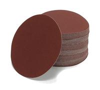 Woltersberger® 50 piezas Papel de lija de 150 mm | Papeles de Lija Abrasivos sin Agujeros para Lijadora Excéntrica | grano P120 rojo | para un lijado óptimo, versátil