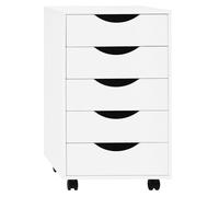 WOLTU Cajonera de Escritorio con 5 Cajones, Blanco, 40x40x66,5 cm
