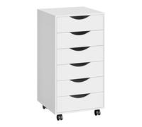 WOLTU Cajonera de Escritorio con 6 Cajones, Blanco, 40x40x78cm