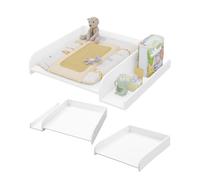 WOLTU Cambiador para Lavadora o Secadora, Tablero Cambiador de Madera con Bordes de Seguridad y Estante de Almacenamiento, Accesorio para Bebé 80x70x16,5 cm