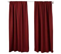 WOLTU Cortinas Opacas 2 Pieza Cortina Gruesa Térmicas Aislantes Moderno Decoración Ventanas para Dormotorio Habitacion Sala Salon 135x225 cm Burdeos
