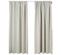 WOLTU Cortinas Opacas 2 Pieza Cortina Gruesa Térmicas Aislantes Moderno Decoración Ventanas para Dormotorio Habitacion Sala Salon 135x225 cm Beige