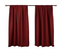 WOLTU Cortinas Opacas 2 Pieza Cortina Gruesa Térmicas Aislantes Moderno Decoración Ventanas para Dormotorio Habitacion Sala Salon 135x175 cm Burdeos