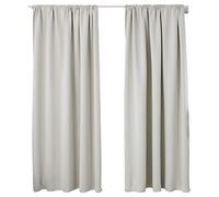 WOLTU Cortinas Opacas Gruesas con cordón 2 Piezas, 135x225cm, Crema