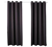 WOLTU Cortinas para Cortinas Opacas con Ojales Pesadas Cortinas Oscuras 135x225 cm, 2 Piezas Antracita
