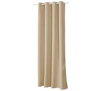 WOLTU Cortinas para Cortinas Opacas con Ojales Pesadas Cortinas Oscuras con Anillos 135x225 cm, 1 Pieza Champán