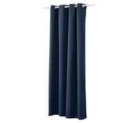WOLTU Cortinas para Cortinas Opacas con Ojales Pesadas Cortinas Oscuras con Anillos 135x225 cm, 1 Pieza Azul Oscuro