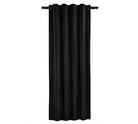 WOLTU Cortinas Salon Opacas Aislantes 1 Pieza 140 x 270 cm Cortina Terciopelo Moderna Térmica Visillos para Habitacion Dormitorio Negro