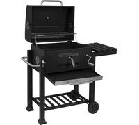 WOLTU CPZ8135sz: Parrilla de carbón, con recipiente para carbón ajustable en altura, soporte para barbacoa con ruedas, 113 x 45,5 x 100 cm. Parrilla para jardín, camping, color