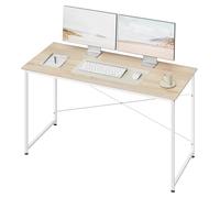 WOLTU Escritorio de Trabajo, Mesa de Ordenador, Roble Claro + Blanca,140x60