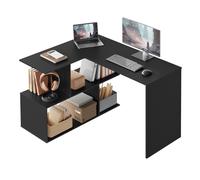 WOLTU Escritorio en Forma L, Mesa Esquinera Escritorio, Negro