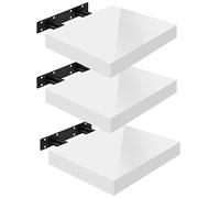 WOLTU Estante de Pared Tablero de Pared Volato Juego de 3 Estante Flotante Libre Estante de CD DVD Estante de Libro Tablero de Madera 25x22,9x3,8cm, Blanco, RG9488ws-3