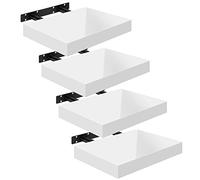 WOLTU Estante de Pared Tablero de Pared Volato Juego de 4 Estante Flotante Libre Estante de CD DVD Estante de Libro Tablero de Madera 30x22,9x3,8cm, Blanco, RG9489ws-4
