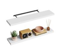 WOLTU Estanteria Pared Flotante, Juego de 2 Estante de Madera de MDF, para Salón, Cocina, Pasillo, Blanco, RG9316ws-2