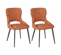 WOLTU Juego de 2 sillas de Comedor,Chenilla,Naranja