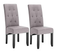 WOLTU Juego de 2 Sillas de Comedor,Lino,Gris Claro | Estructura de Madera, Sillón Asiento Acolchado