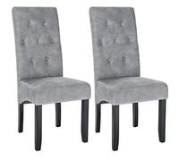 WOLTU Juego de 2 Sillas de Comedor,Terciopelo,Gris Claro | Estructura de Madera, Sillón Asiento Acolchado