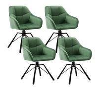 WOLTU Juego de 4 Sillas de Comedor Giratoria,Terciopelo,Verde Oscuro | Estructura de Patas metálicas,Estilo Moderno. Apta para Cocina,salón,Comedor y Dormitorio