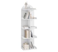 WOLTU Libreria Estanteria de Almacenamiento de Libros | de 5 Niveles, con 10 Compartimentos, Biblioteca Estanteria, Libreria Arbol, Estanteria para Salon, Estudio y Oficina, Blanco