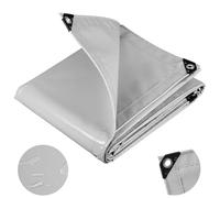 WOLTU Lona en PVC Impermeable Ultra Resistente con Ojales 2x3m Gris Claro