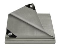 WOLTU Lona Impermeable Exterior PE 280g/m², Lona de Protección Toldo con Ojales de Aluminio, Duradera Resistente a Los Rayos UV Desgarros, Multiusos para Muebles Jardín Piscina Coche,Gris 1.5x2m