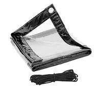 WOLTU Lona Transparente en PVC Impermeable con Ojales Anti-UV 2x4m | 380g/m²; PVC; transparente; con ojales; anti-UV; para balcón/terraza/invernadero