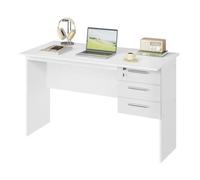 WOLTU Mesa de Ordenador con 3 Cajones, Escritorio de Trabajo, Blanco