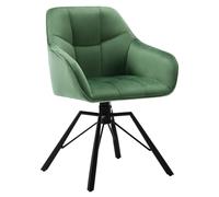 WOLTU Silla de Comedor Giratoria,Terciopelo,Verde Oscuro | Estructura de Patas metálicas,Estilo Moderno. Apta para Cocina,salón,Comedor y Dormitorio