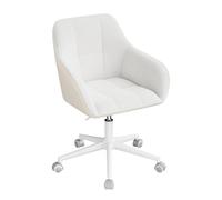 WOLTU Silla de Escritorio, Silla Giratoria, Cachemira PU, Crème+Beige