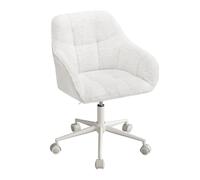WOLTU Silla de Escritorio, Silla Giratoria, Chenilla, Blanco