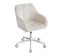 WOLTU Silla de Escritorio, Silla Giratoria, Pana, Beige