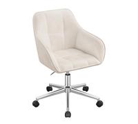 WOLTU Silla de Escritorio, Silla Giratoria, Terciopelo, Crema