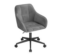 WOLTU Silla de Escritorio, Silla Giratoria, Terciopelo, Gris Oscuro