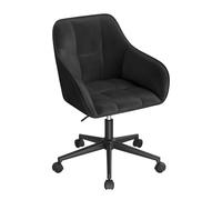 WOLTU Silla de Escritorio, Silla Giratoria, Terciopelo, Negro