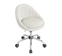WOLTU Silla Escritorio, Silla tocador, Terciopelo, Crema