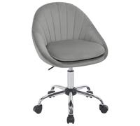 WOLTU Silla Escritorio, Silla tocador, Terciopelo, Gris Claro
