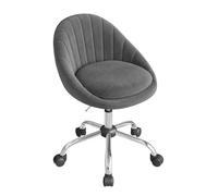 WOLTU Silla Escritorio, Silla tocador, Terciopelo, Gris Oscuro