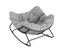 WOLTU Silla Mecedora, con Cojín Grueso, Chenilla, Gris Claro | Silla de Lectura en Forma Huevo, Sillón Relax, Ideal para Salón Dormitorio Estudio, Estructura de Metal, Carga 150 kg
